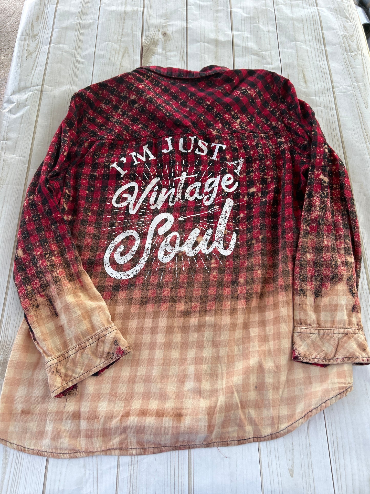 I’m Just A Vintage Soul Bleached Flannel Shirt