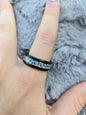 Turquoise Antler Faux Design Black Ring