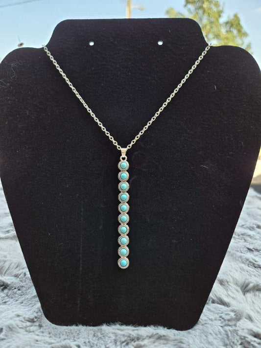 Vertical Turquoise Bar Necklace